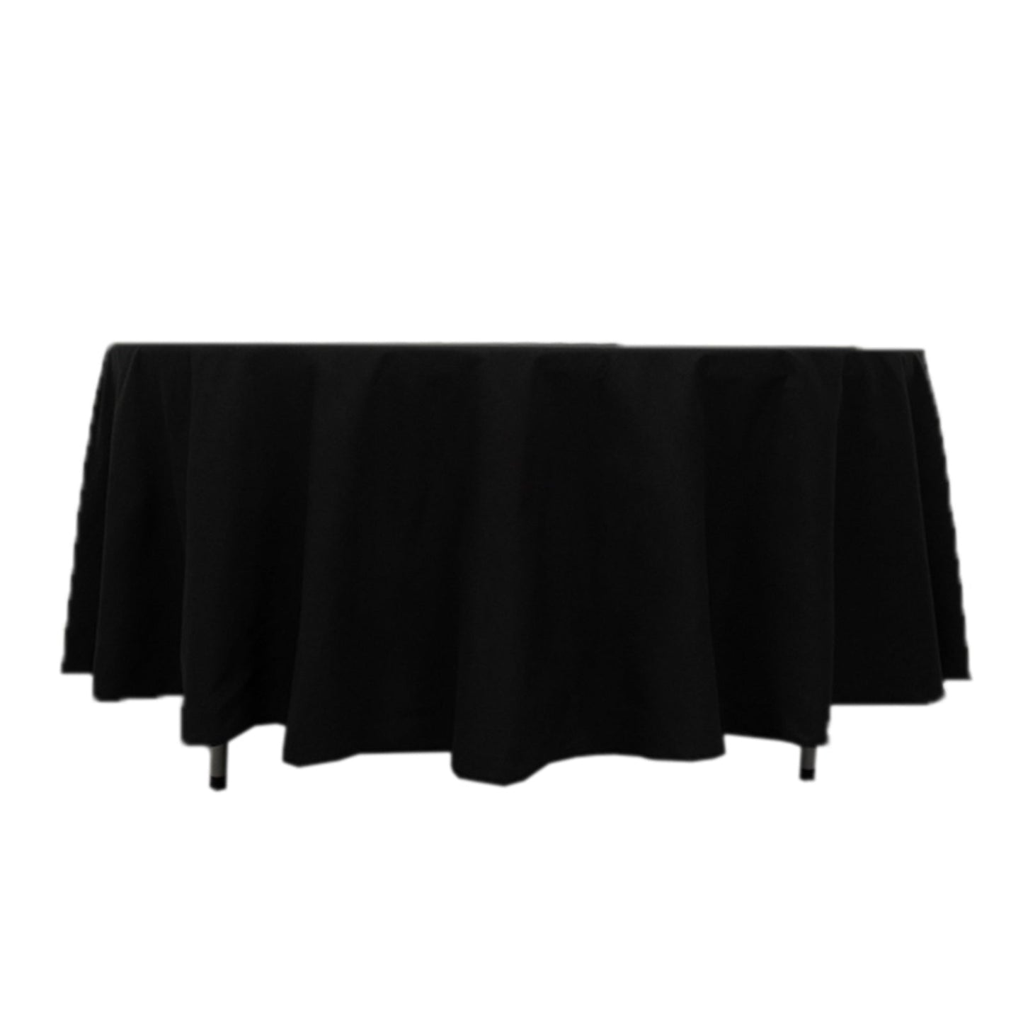 Cotton Blend 108" Round Tablecloth Black - Wrinkle-Resistant Design