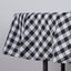 Polyester 90" Round Tablecloth White/Black - Checkered Buffalo Plaid Design for Casual Occasions