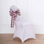5 Pack Polyester Chair Sashes Burgundy/White Buffalo Plaid - Durable & Reusable Chair Bows 6"x108"