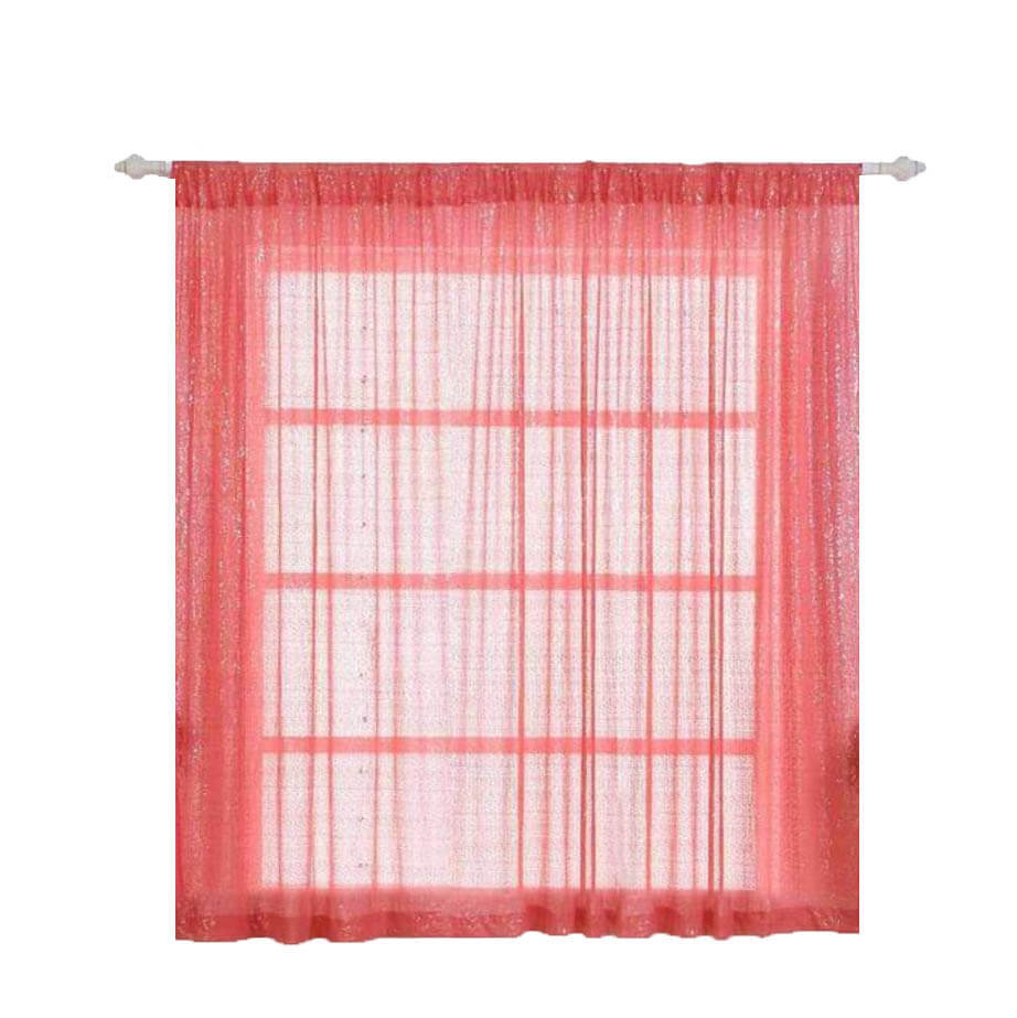 Pack of 2 52"x64â€ Coral Sequin Curtains With Rod Pocket Window Treatment Panels - Clearance SALE