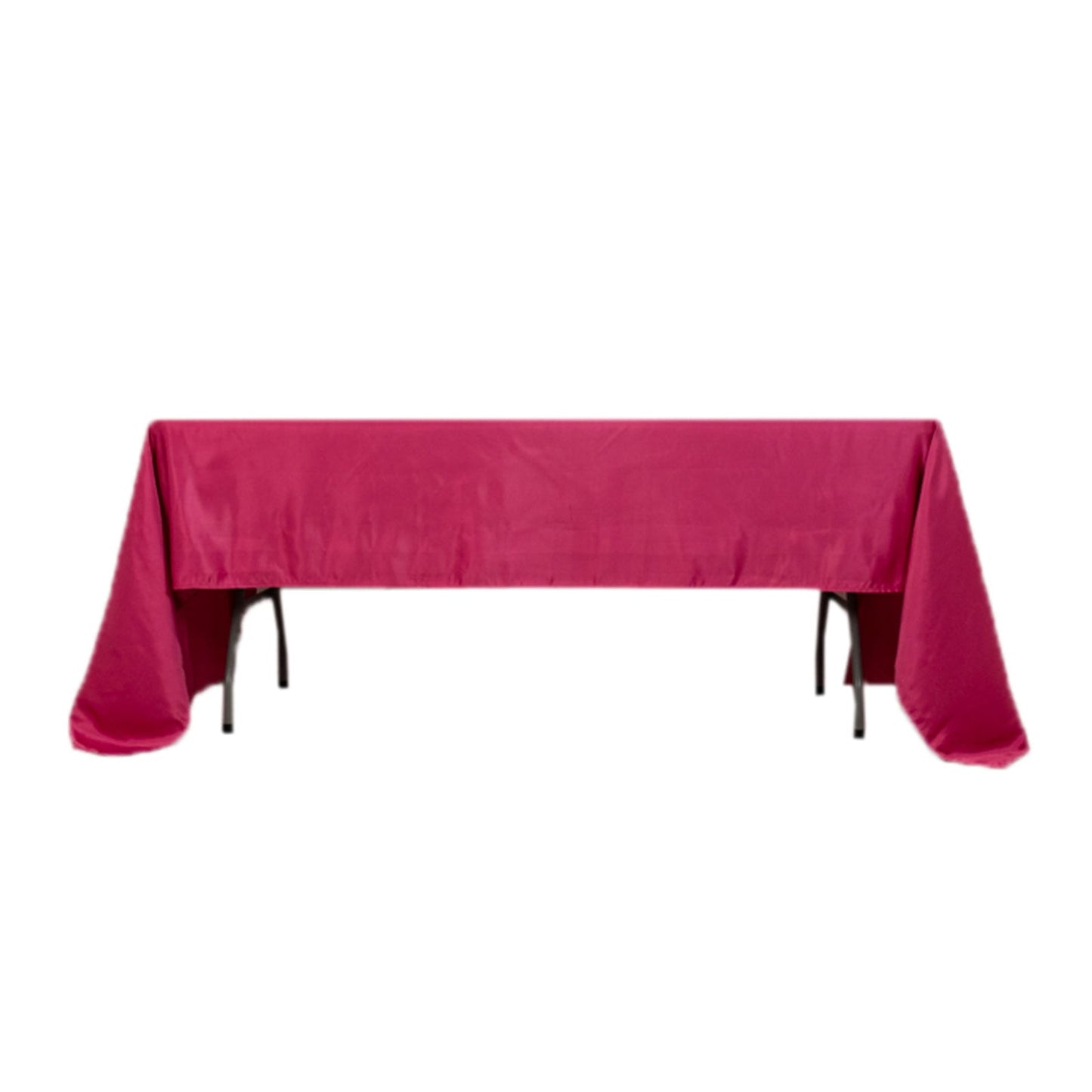 Lamour Satin 60"x126" Rectangle Tablecloth Fuchsia - Soft & Silk-Like Table Cover