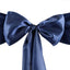 5 Pack Satin Chair Sashes Navy Blue - Durable Chair Bows with Shiny Finish 6"x106"