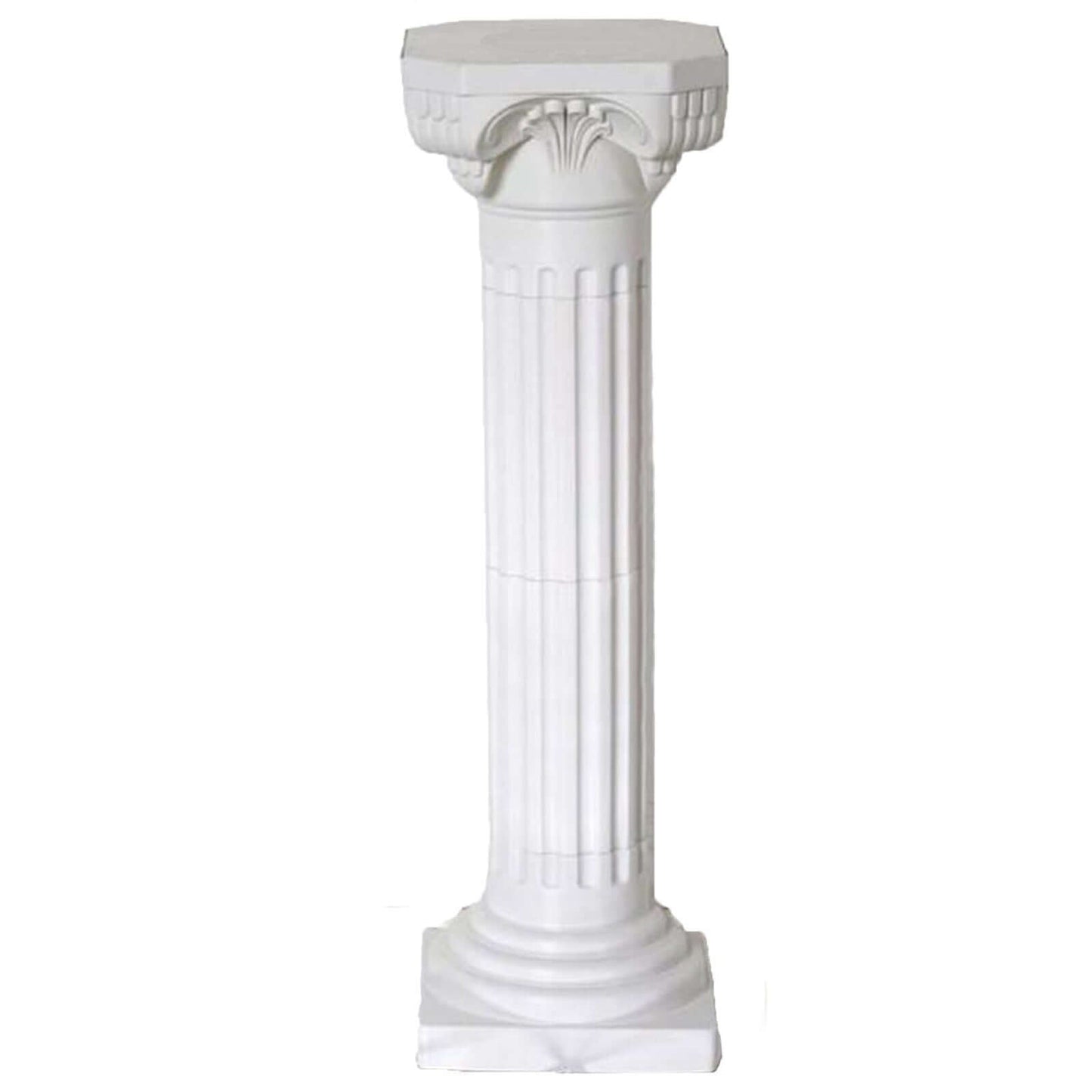 4 Pack 34" White Height Adjustable Empirical Roman Inspired Pedestal Column Plant Stand - PVC