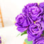 2 Bushes 18" Real Touch Purple Artificial Rose Flower Bouquet, Silk Long Stem Flower Arrangements