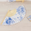 5-Pack Paper Folding Fans Party Favors in White & Blue French Toile Pattern, Handheld Fans with Bamboo Frame