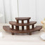 Set of 3 Wooden Dessert Pedestals Rustic Brown 3-Tier Semicircle Design - Half Moon Cupcake Display Risers 7", 13", 18"