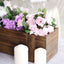 Rustic Wood Planter Box Smoked Brown - Durable Table Decor with Removable Plastic Liner 30"x6"