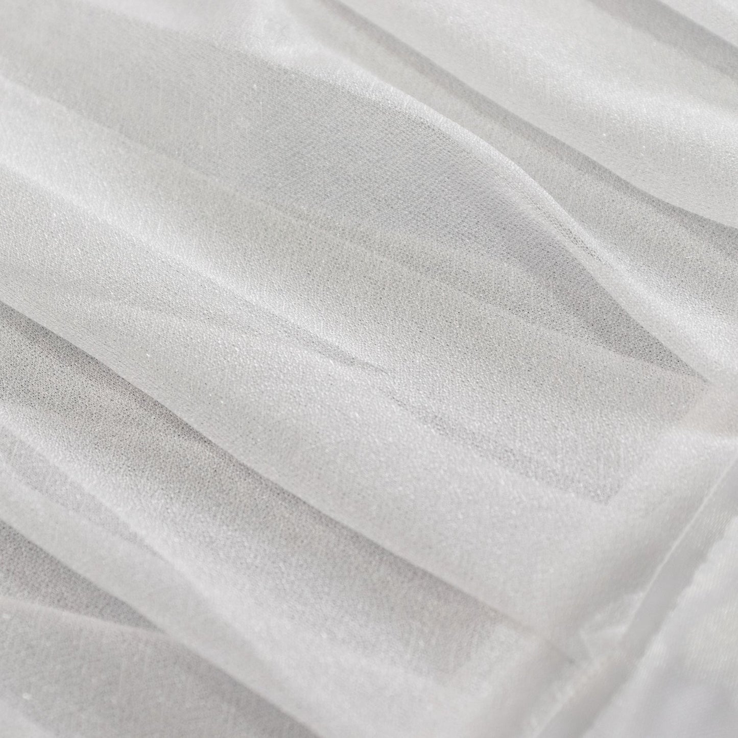 14ft Sheer Pleated Ruffle Skirting Chiffon Table Skirt - White, Shimmer Sheer, Wrinkle-Free Fabric