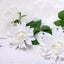 30" Tall White Artificial Dahlia Silk Flower Stems, Faux Floral Spray