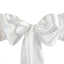 5 Pack Satin Chair Sashes White - Durable Chair Bows with Shiny Finish for Classy Event Chair Decor 6"x106"