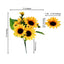 2 Bouquets 13" Yellow Artificial Silk Sunflower Flower Bushes