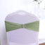 5 Pack Stretch Spandex Chair Sashes Dusty Sage Green - Reusable Chair Bands with Silver Diamond Ring Slide Buckle 5"x14"