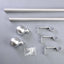 42"-126" Adjustable Curtain Rod Set, Silver, Round Finials