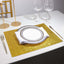 6-Pack Placemats Glitter Design Gold Sparkle Rectangle - Non-Slip Decorative Dining Table Mats 12"x18"