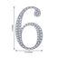 Decorative Rhinestone Number "6" Stickers, Glitter Adhesive Craft Numbers Silver DIY Sparkle Embellishments 4"