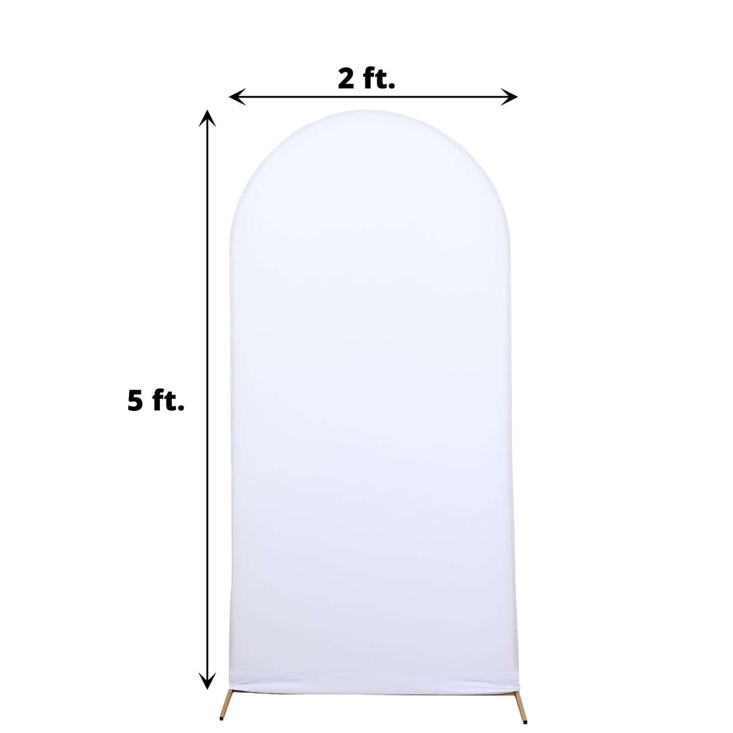 5ft Matte White Spandex Fitted Chiara Backdrop Stand Cover For Round Top Wedding Arch