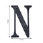 Decorative Rhinestone Alphabet "N" Letter Stickers, Glitter Adhesive Craft Letters Black DIY Sparkle Embellishments 8"