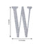 Decorative Rhinestone Alphabet "W" Letter Stickers, Glitter Adhesive Craft Letters Silver DIY Sparkle Embellishments 4"