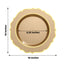 10-Pack Plastic 10" Round Dinner Plates in Gold with Gold Scalloped Rim - Disposable Party Plates