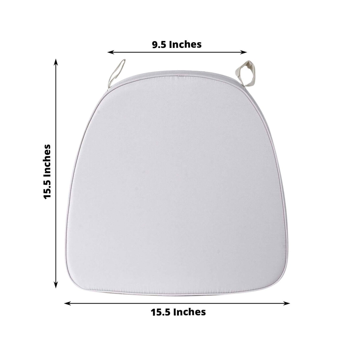 Chiavari Chair Cushion with 1.5" Thick Memory Foam and Ties Silver - Stylish Removable Cover for Comfort