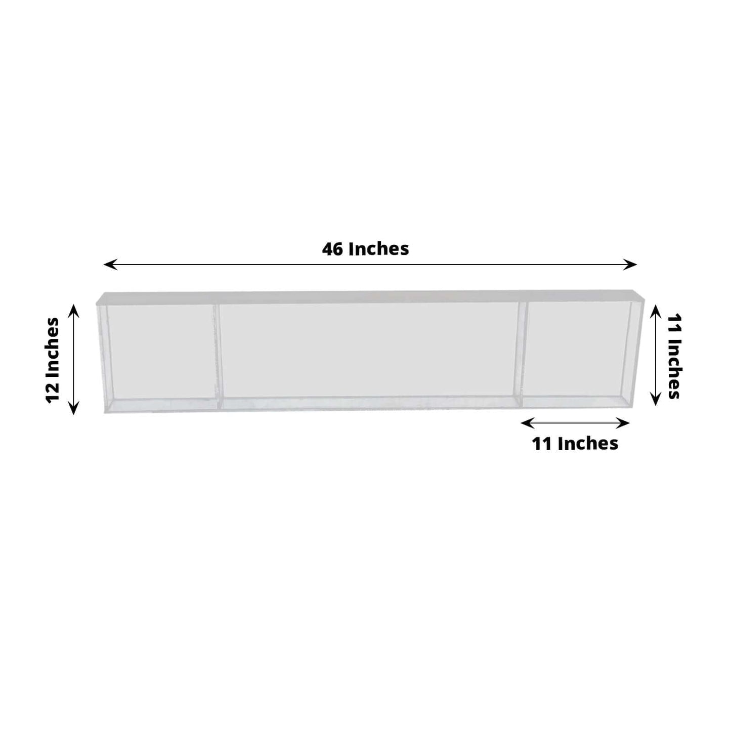 Acrylic Table Top Bridge Connector Rectangular Plate 46"x12" Clear - Durable Design for Pedestal Stands
