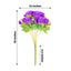 2 Bushes 18" Real Touch Purple Artificial Rose Flower Bouquet, Silk Long Stem Flower Arrangements