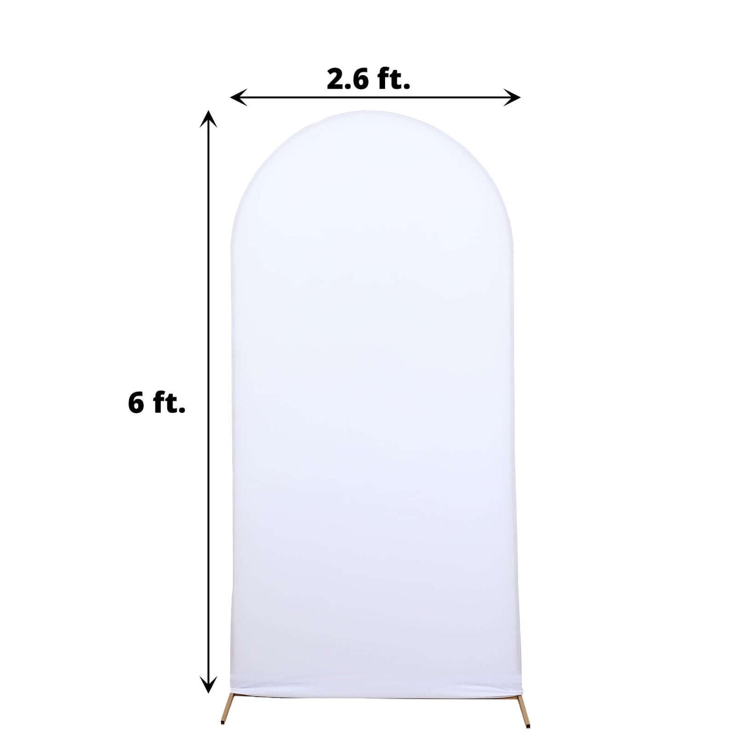 6ft Matte White Spandex Fitted Chiara Backdrop Stand Cover For Round Top Wedding Arch