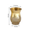 2-Pack Glass Hurricane Vases Bell Shaped Crackle Gold Curvy Design - Stylish Candle Holder Centerpieces 8"