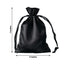 12 Pack 5"x7" Black Satin Drawstring Wedding Party Favor Gift Bags