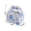 25 Pack White Blue Candy Gift Tote Gable Boxes in French Toile Pattern, Party Favor Treat Boxes - 6"x3.5"x7"