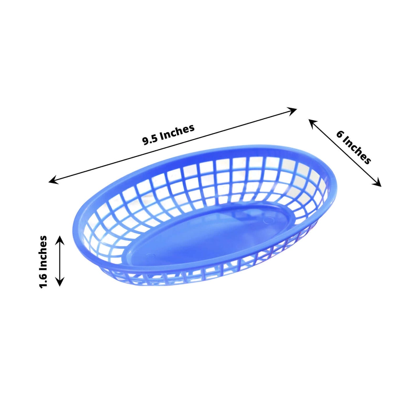 6-Pack Plastic Food Baskets with 50 Wax Paper Liners Assorted Colors - Durable Oval Deli Serving Trays