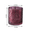 6-Pack Mercury Glass Candle Holders Burgundy Palm Leaf Design - Votive Tealight Holders for Events