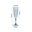 6-Pack Plastic Wedding Toast Flutes Dusty Blue Transparent Crystal Cut Style - Reusable Champagne Glasses 8oz