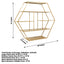 Metal Hexagonal Cake Dessert Display Stand Gold for Balloons Floral Installations & Event Decor 4ft