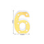 3D Marquee Number "6" Warm White 6 LED Lights Gold - Stylish Light-Up Accent for Events 6"