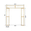 Heavy Duty Gold Metal 3D Rectangular Wedding Arch, 8ft Floral Balloon Frame Backdrop Stand