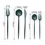 50-Pack Plastic Utensil Set Hunter Emerald Green - Premium Disposable Heavy Duty Sleek Flatware