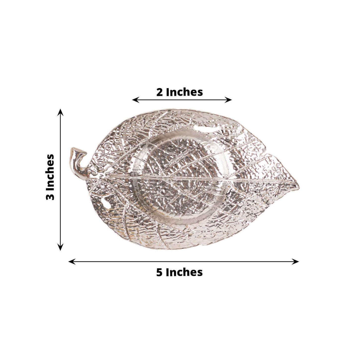 3-Pack Metal Votive Candle Holders Maple Leaf Design Shiny Silver - Vintage Mini Tea Cup Saucers 5"