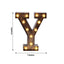 LED Marquee Letter "Y" Industrial Style Antique Black - Light-Up Alphabet Sign for Weddings & Displays 9"