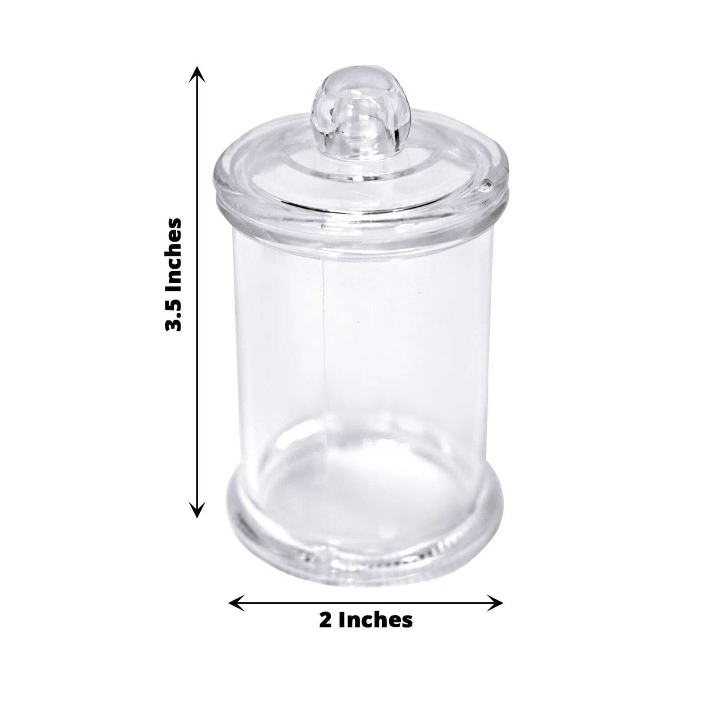 12-Pack Candy Jars Disposable Design with Clear Lids - Plastic Goodie Containers for Parties 3.5"