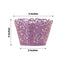 25-Pack Paper Cupcake Wrappers Lace Laser Cut Design Purple - Muffin Baking Cup Trays for Events