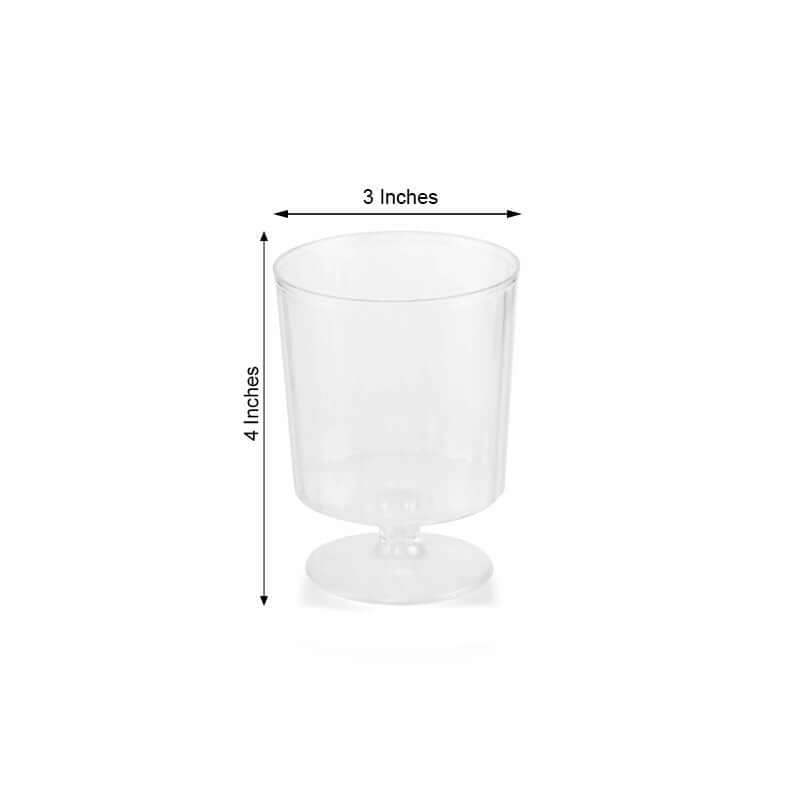 12-Pack Plastic Wine Glasses Clear Short Stem - Durable Disposable Drinkware for Wine 8oz