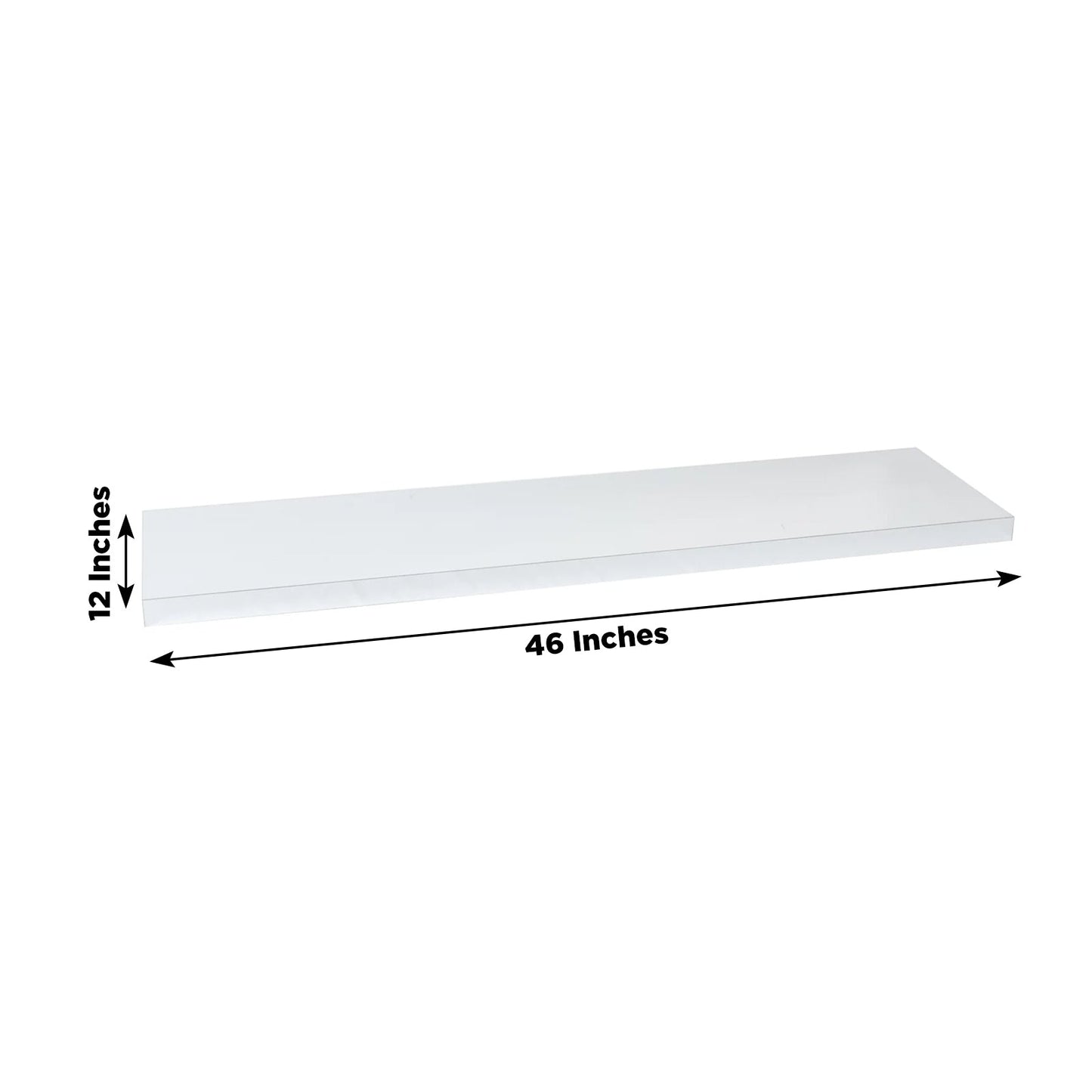 46"x12" Silver Acrylic Table Top Bridge for Rectangular Pillar Pedestal Stands, 4mm Thick Mirror Finish Plexiglass Connector Plate with Protective Film