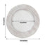 6-Pack Acrylic Round Charger Plates 13" in White with Lace Embossed Rim, Rustic Plastic Decorative Charger Tableware