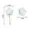 24 Roses 2" White Artificial Foam Flowers With Stem Wire and Leaves
