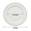 10-Pack White Plastic Dessert Plates â€“ 8" Round with Gold Beaded Rim, Disposable for Parties & Events