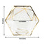 25-Pack Paper 9" Hexagon Dinner Plates in White with Gold Geometric Lines & Rim