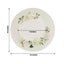 25-Pack Paper 10" Round Dinner Plates in White with Sage Green Floral Print & Lined Rim - Disposable Party Plates for Bridal Showers & Luncheons