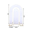 Set of 2 White Spandex Fitted Wedding Arch Covers for Round Top and Double Arch Chiara Backdrop Stands - 6ft,8ft
