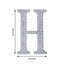 Decorative Rhinestone Alphabet "H" Letter Stickers, Glitter Adhesive Craft Letters Silver DIY Sparkle Embellishments 8"
